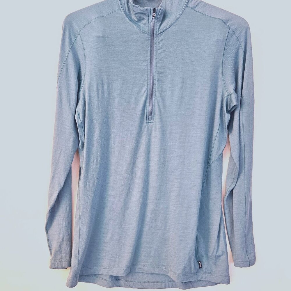 100% Merino Wool Women's LARGE pullover top slate blue color NEW NWOT REI Coop